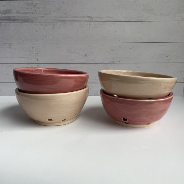 Pink miniature berry bowls