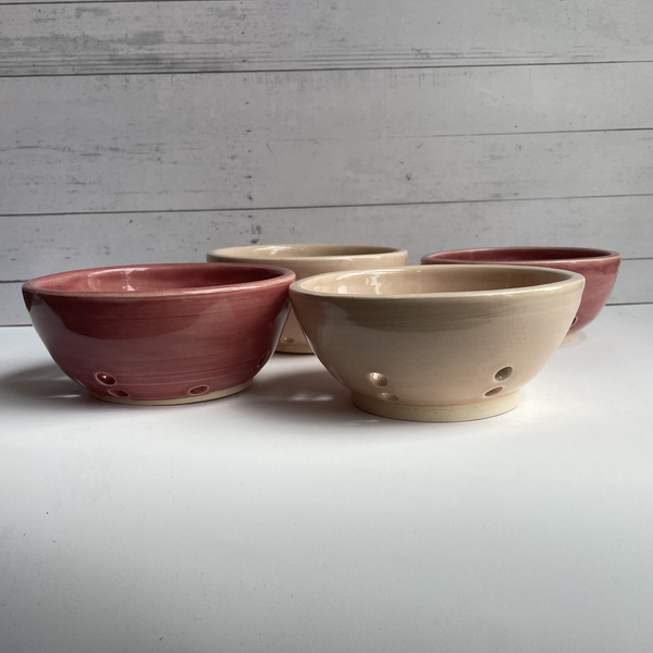 Pink miniature berry bowls