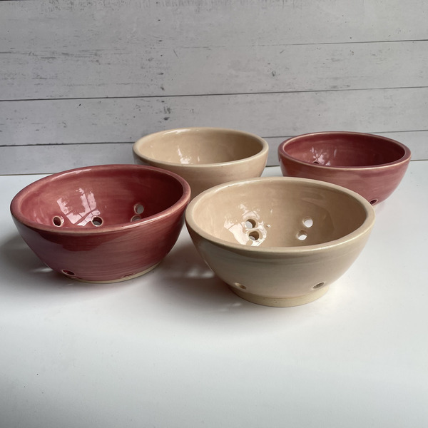 Pink miniature berry bowls