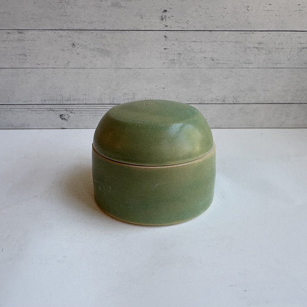 Matte green trinket jar