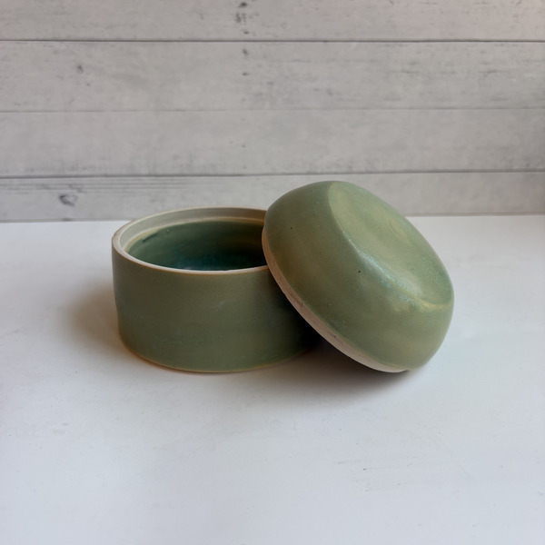 Matte green trinket jar