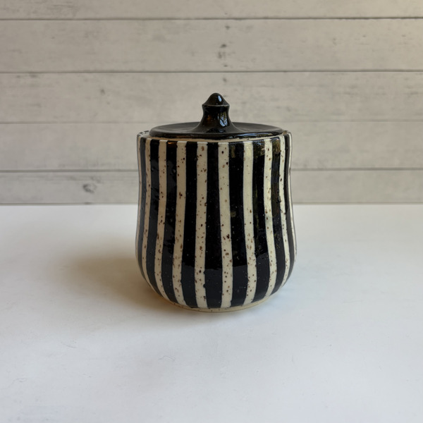 Black & white striped jar