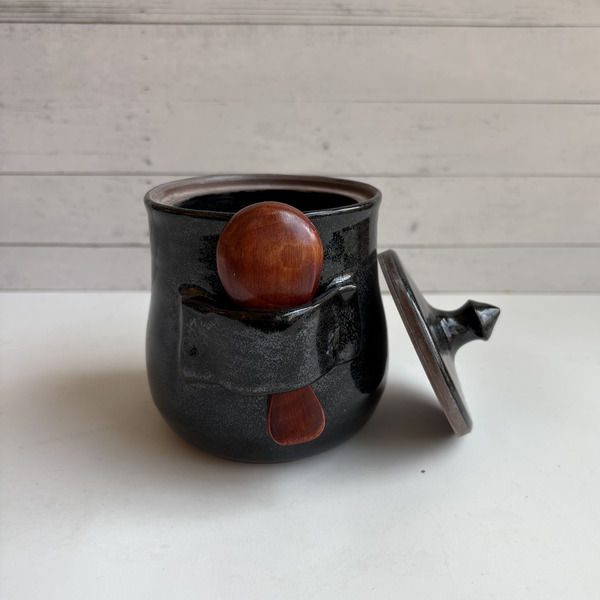 Black sparkly sugar jar
