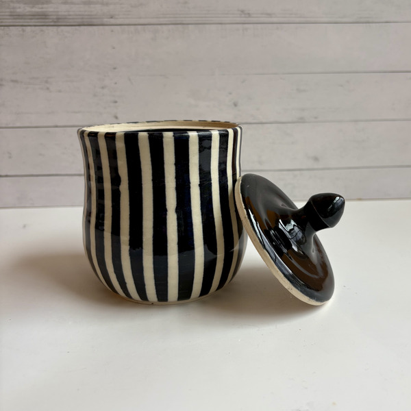 Black & white striped jar