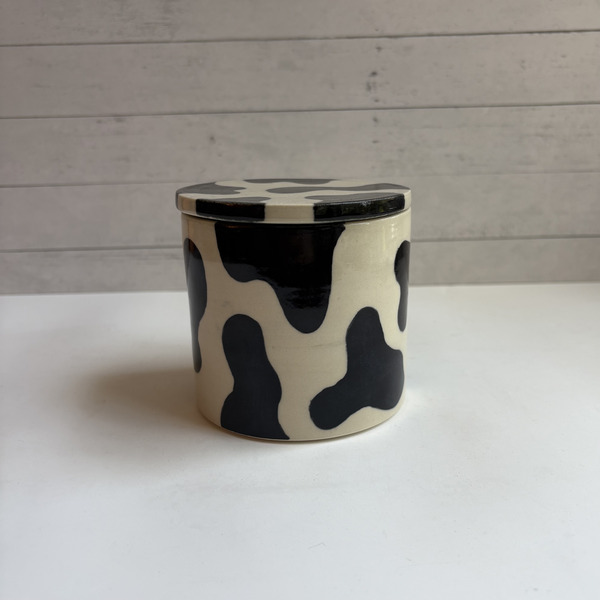 Cow print butter bell
