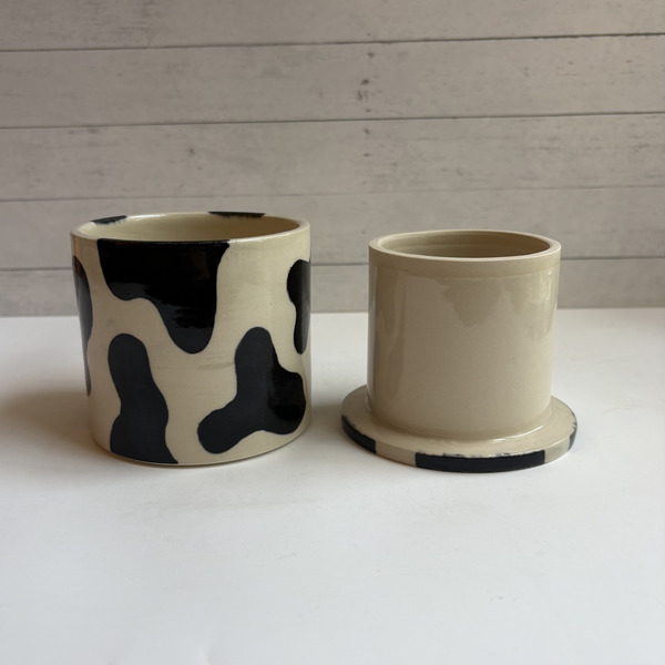 Cow print butter bell