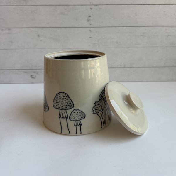 Hand-painted mushroom jar