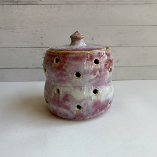 Pink garlic jar