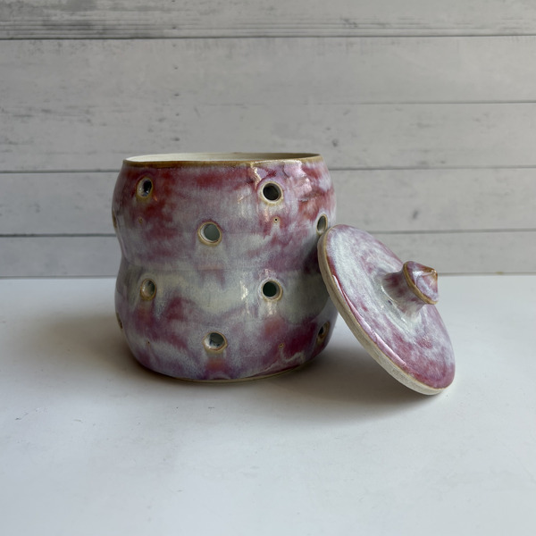 Pink garlic jar