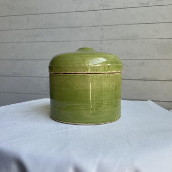 Small wasabi green jar