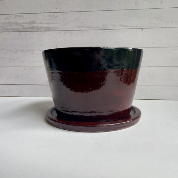 Deep Firebrick & Obsidian planter