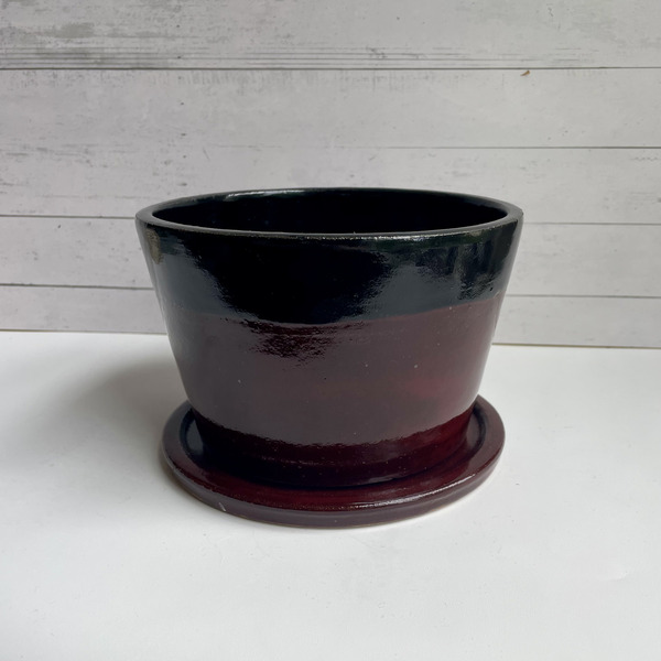 Deep Firebrick & Obsidian planter