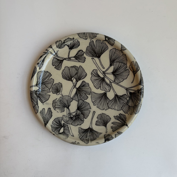 Ginkgo pattern trinket plate