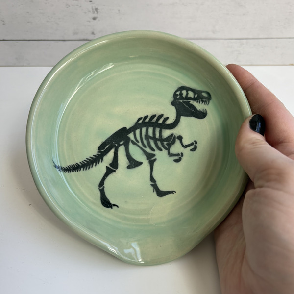 Green T-rex spoon rest