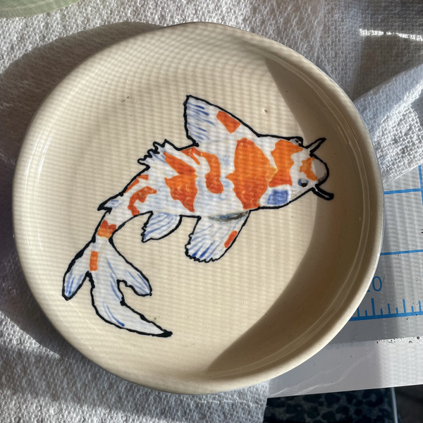 Koi fish plate