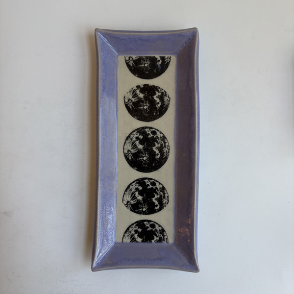 Moon tray with lavender border