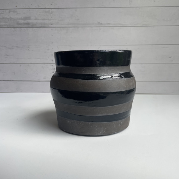 Black banded vase