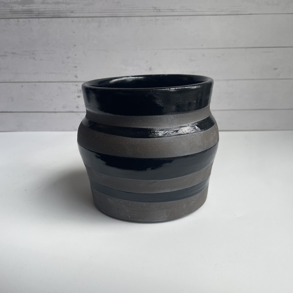 Black banded vase