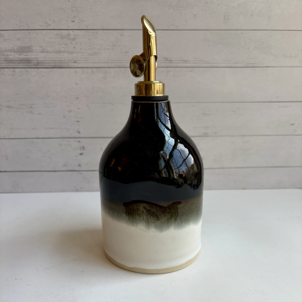 Black & white & matte green oil bottles