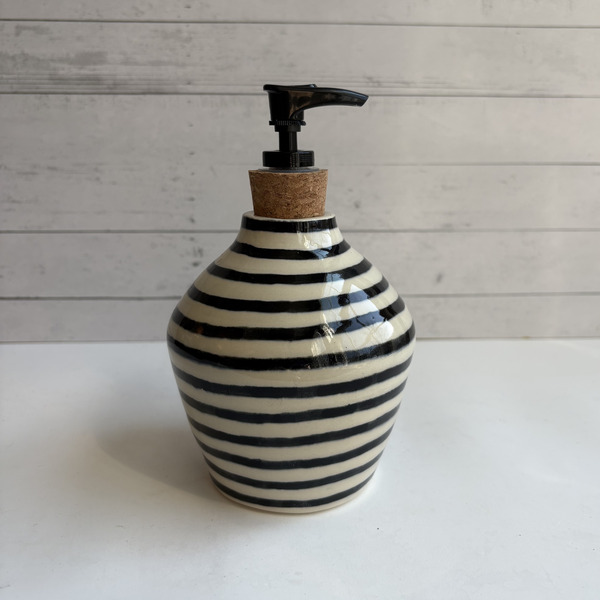 Striped & blue soap dispensers