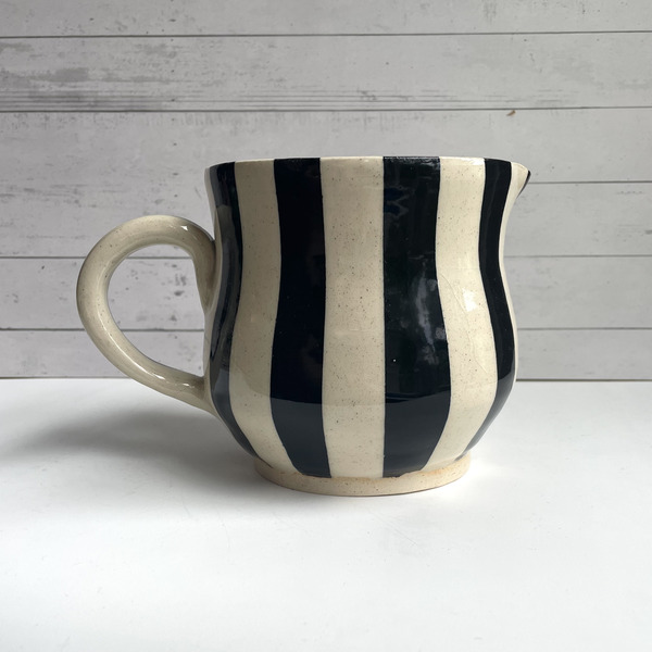 Large black & white pitcher