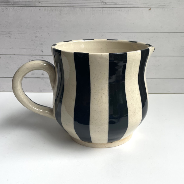 Large black & white pitcher