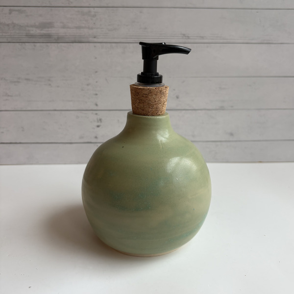 Matte green soap dispenser