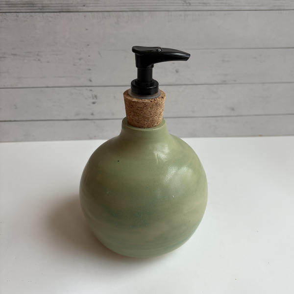 Matte green soap dispenser