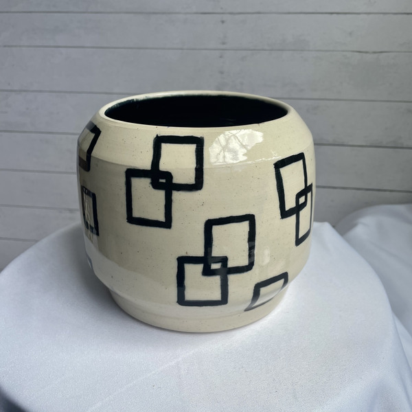 Large interlocking squares vase