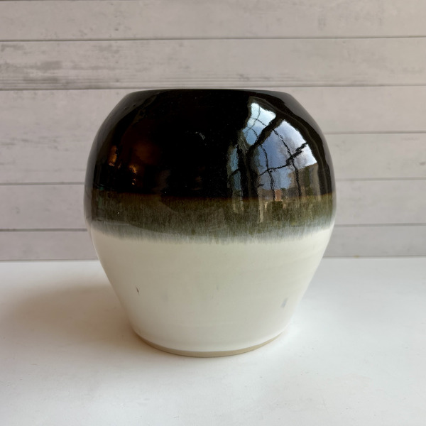 Large black & white vase