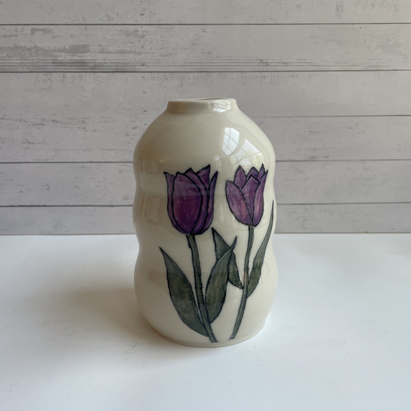 Purple tulip vase