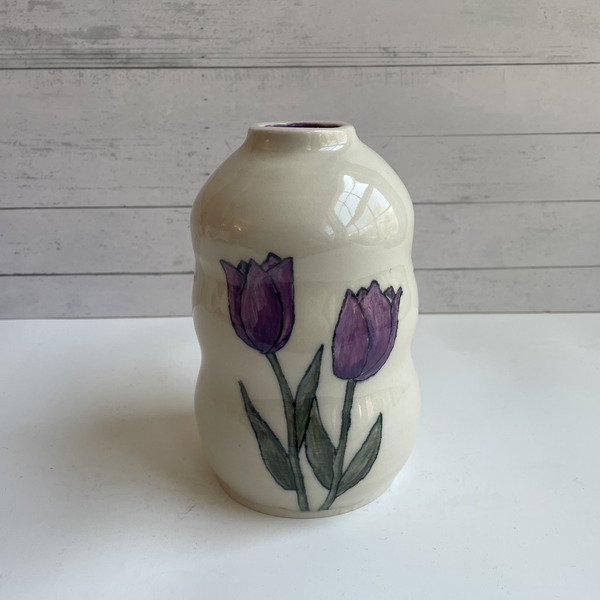 Purple tulip vase